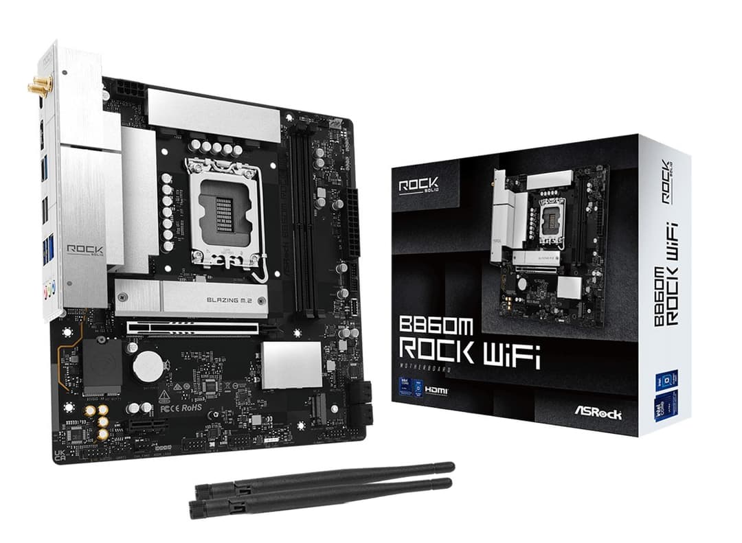 Asrock B860M Rock WiFi Intel B860 LGA 1851 (Socket V1) micro ATX - Image 1