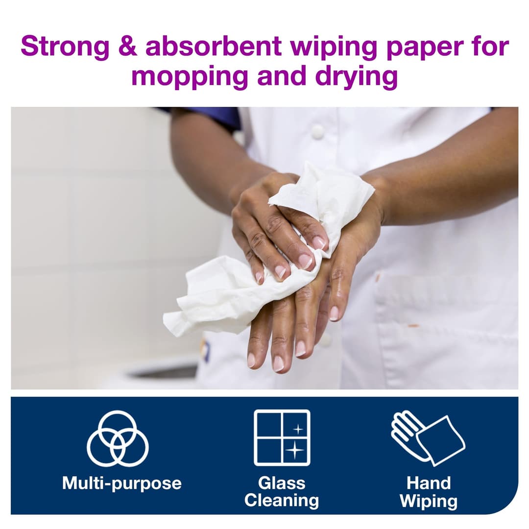 Tork Centrefeed Wiping Paper Plus M2 - White - Image 3