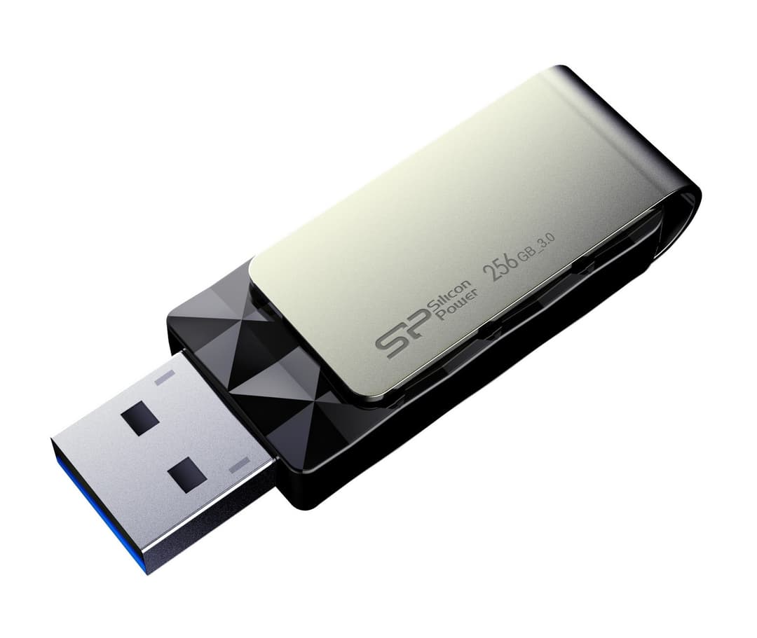 256GB Silicon Power B30 Blaze USB3.0 Flash Drive Swivel Style Black - Image 2