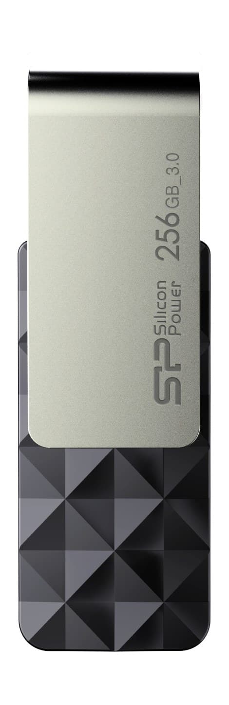 256GB Silicon Power B30 Blaze USB3.0 Flash Drive Swivel Style Black - Image 3
