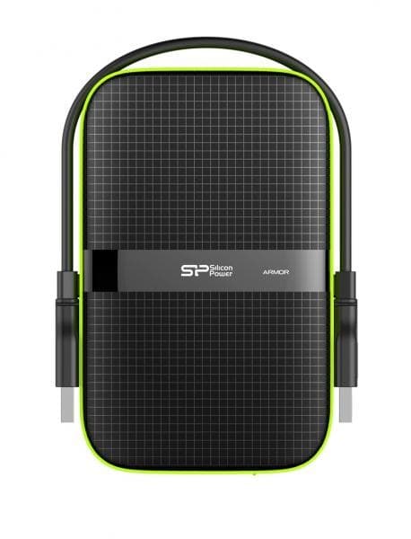 5TB Silicon Power Armor A60 Shockproof Portable Hard Drive - USB3.0 - Black/Green Edition - Image 3