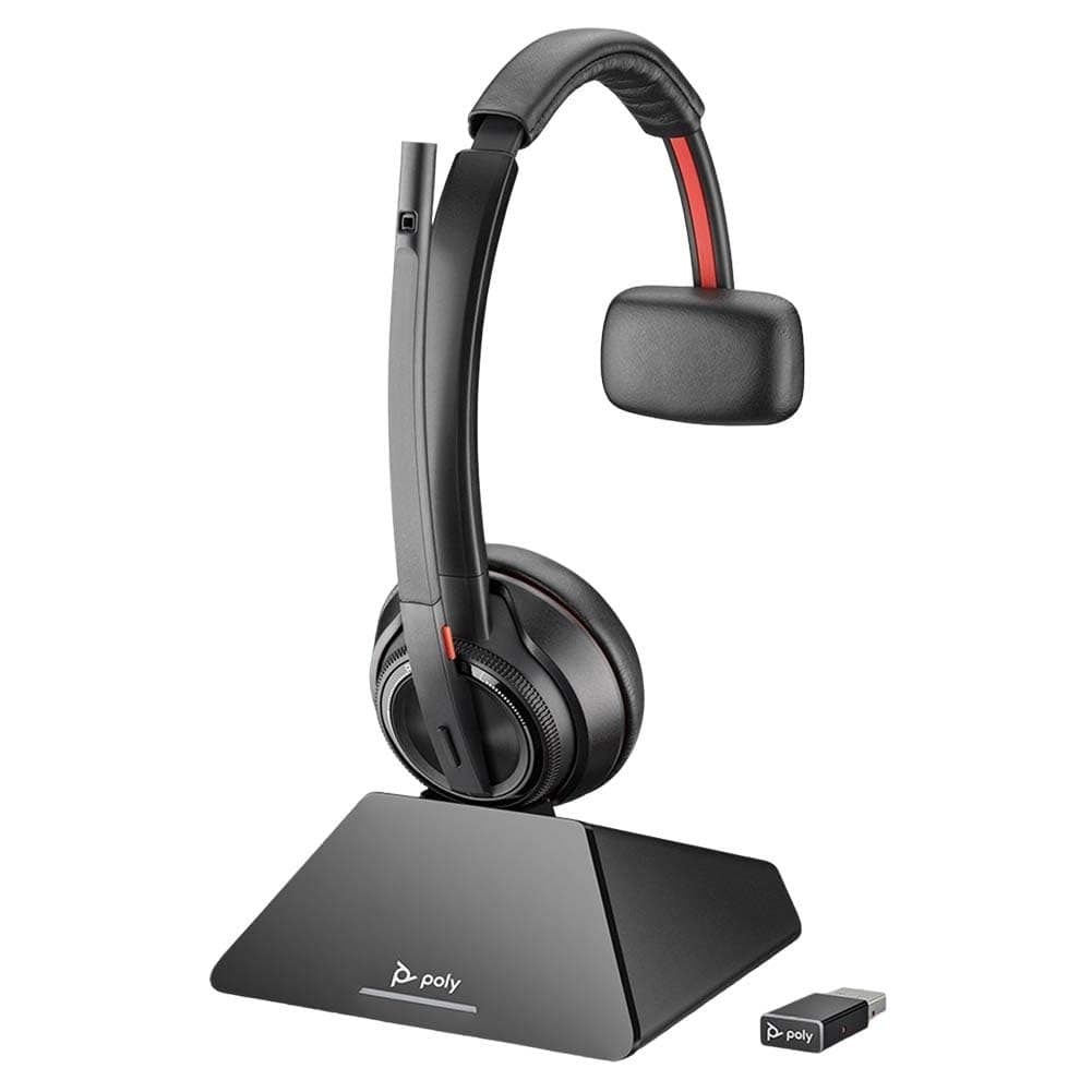 PLT Savi 8210 UC USB-A Mono DECT Headset - Black