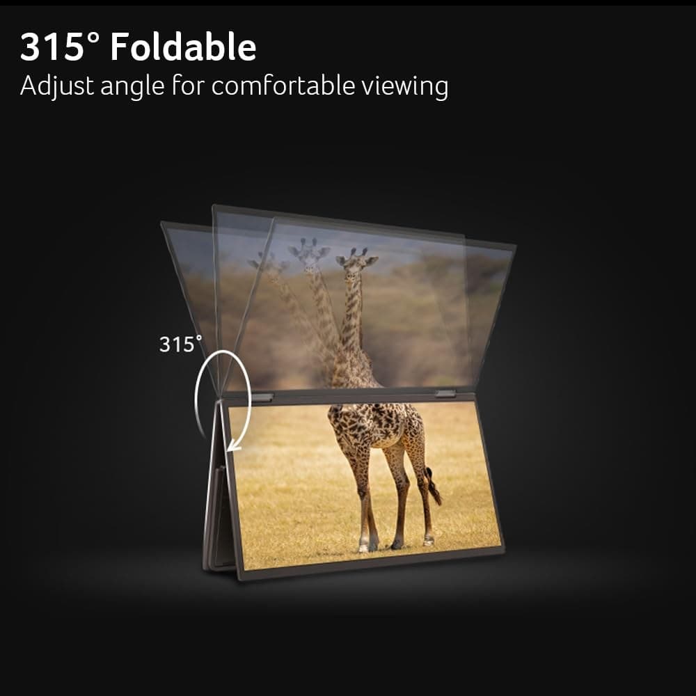 Acer PD163Q 15.6” FHD 1080P Foldable Dual-Screen Portable Monitor - Black - Image 4