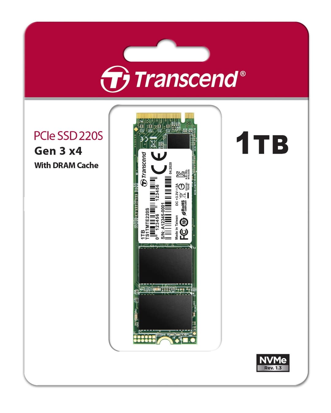 1TB Transcend NVMe PCIe Gen3x4 M.2 2280 3D TLC SSD 220S - Image 2