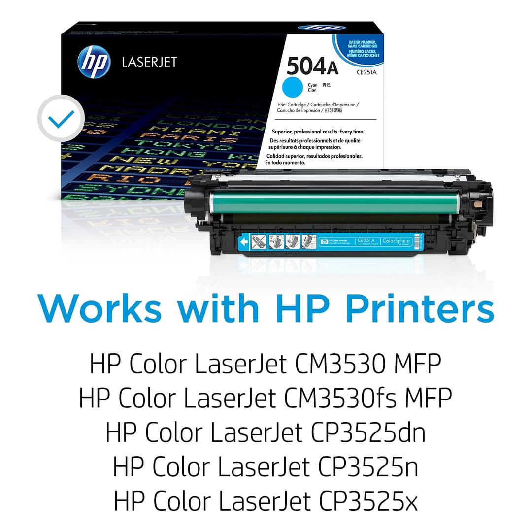 HP CE251A 504A Original LaserJet Toner Cartridge - Cyan - Image 2
