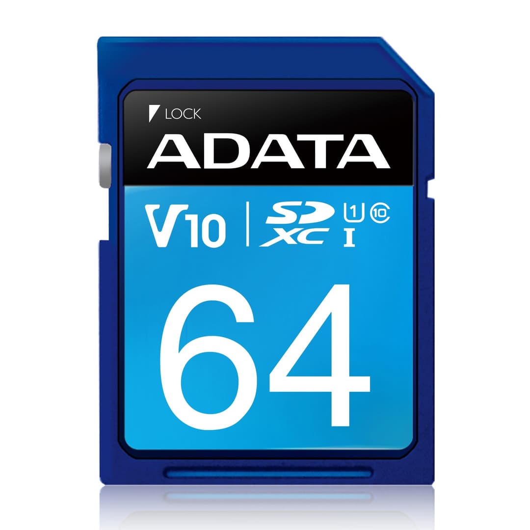 64GB AData Premier SDXC CL10 UHS-1 V10 Memory Card - Image 1