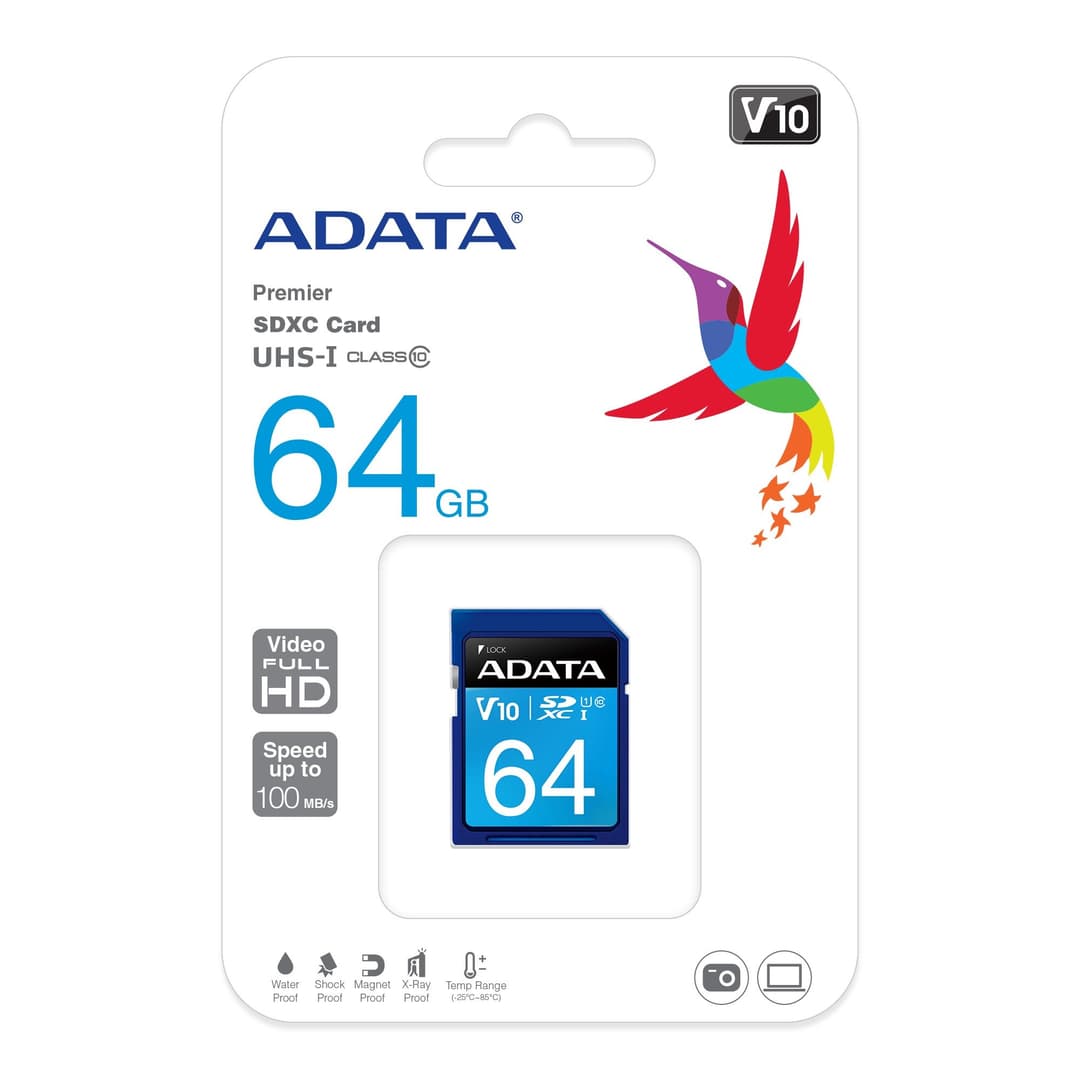 64GB AData Premier SDXC CL10 UHS-1 V10 Memory Card - Image 2