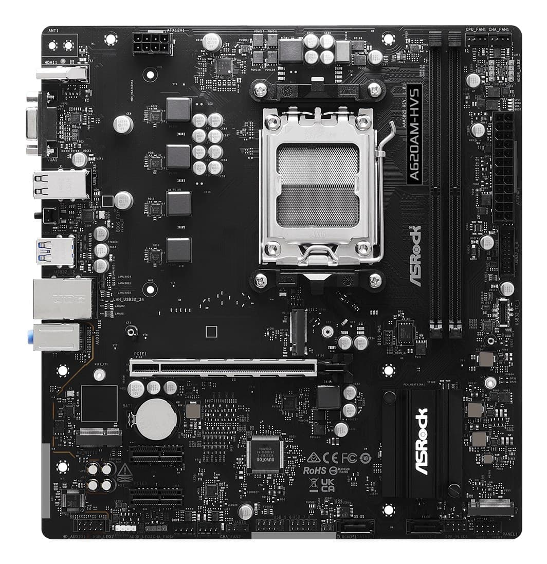Asrock A620AM-HVS AMD A620A Socket AM5 micro ATX - Image 2