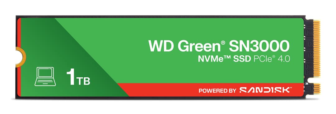 Western Digital Green WD ™ SN3000 NVMe™ SSD POWERED BY SANDISK 1 TB - Image 1