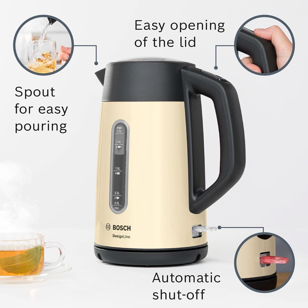 Bosch DesignLine Plus Cordless Kettle TWK4P437GB - Cream - Image 4