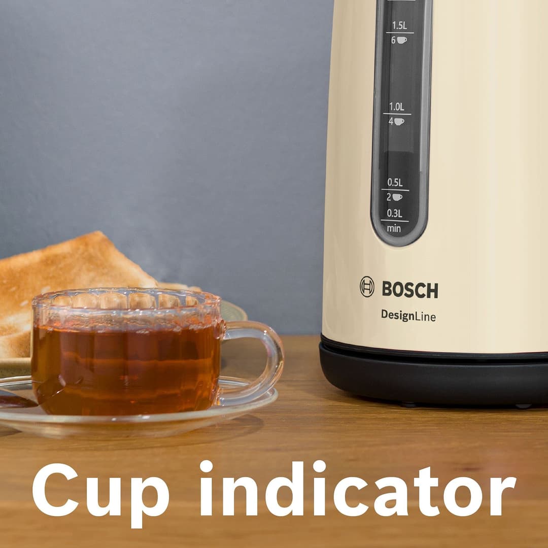 Bosch DesignLine Plus Cordless Kettle TWK4P437GB - Cream - Image 6