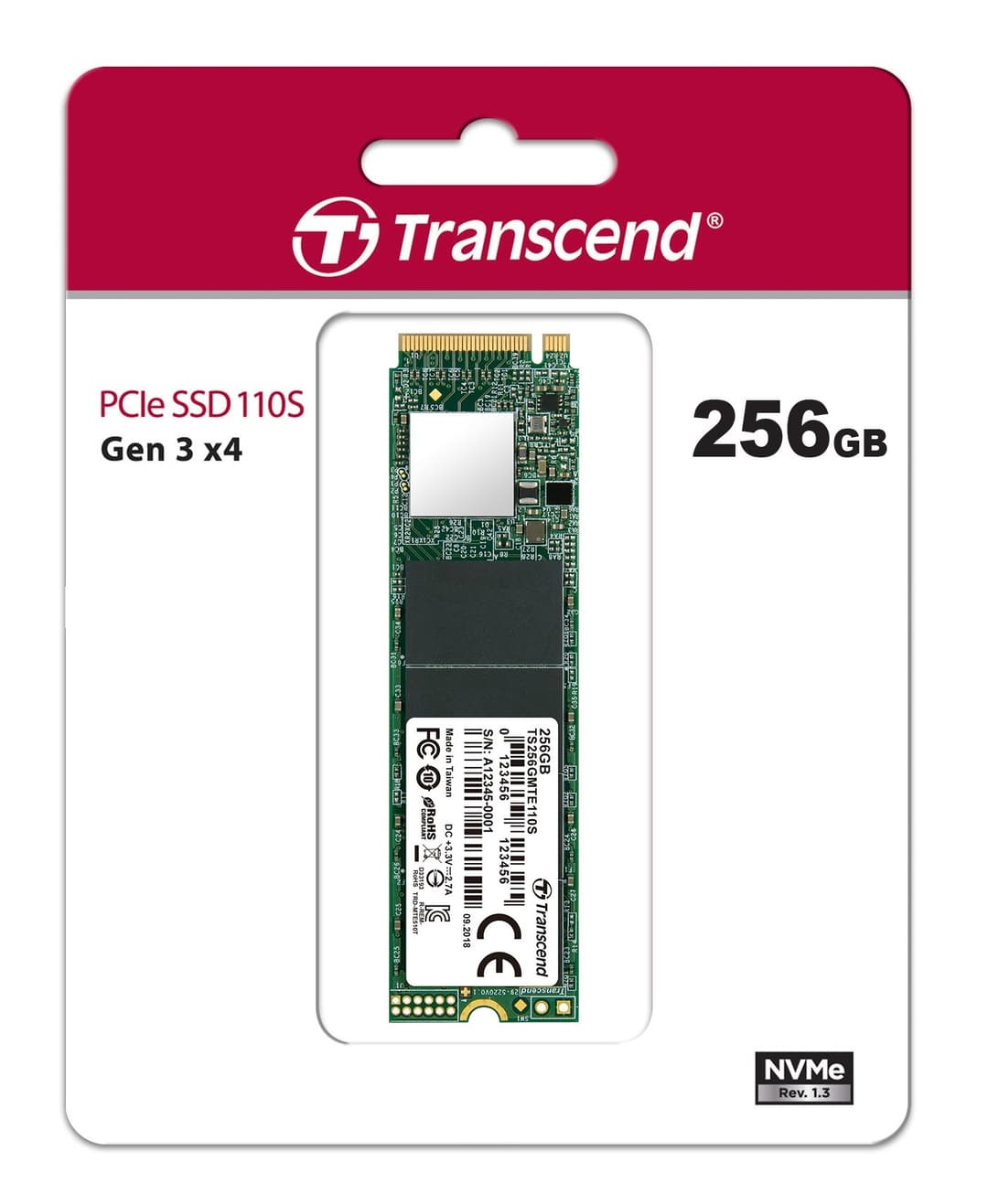 256GB Transcend 110S M.2 2280, NVMe PCIe Gen3 x4 SSD - Image 3