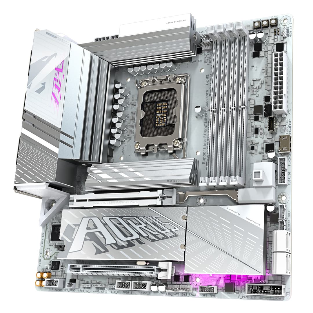 GIGABYTE Z890M AORUS ELITE WIFI7 ICE Motherboard - Supports Intel Core Ultra (Series 2) CPUs, 12+1+2 phases VRM, up to 8800MHz DDR5 (OC), 1xPCIe 5.0 + 2xPCIe 4.0, Wi-Fi 7, 2.5GbE LAN, USB 4 - Image 4