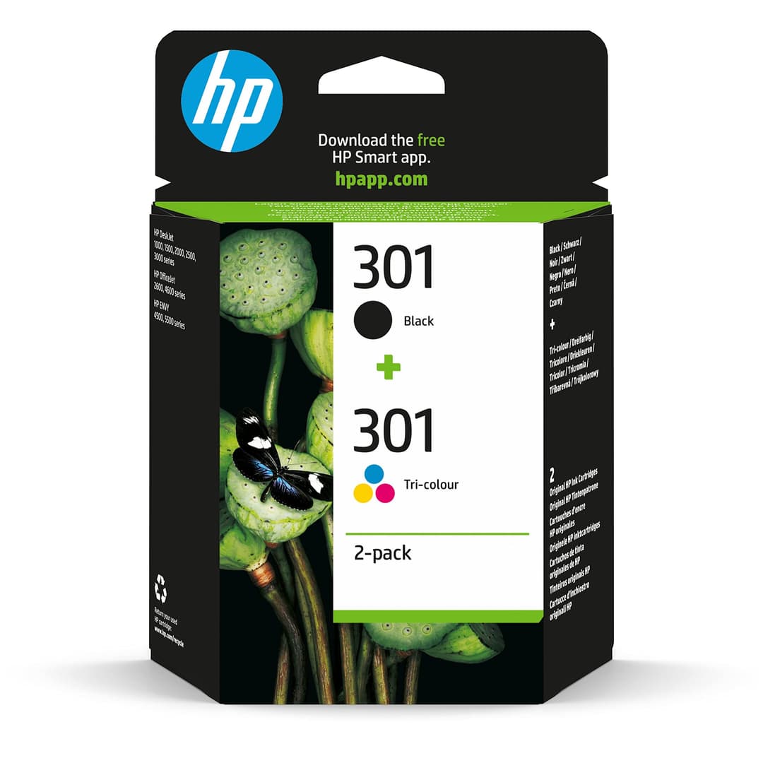 HP 301 Black & Tri-colour Original Ink Cartridges - 2-Pack - Image 1