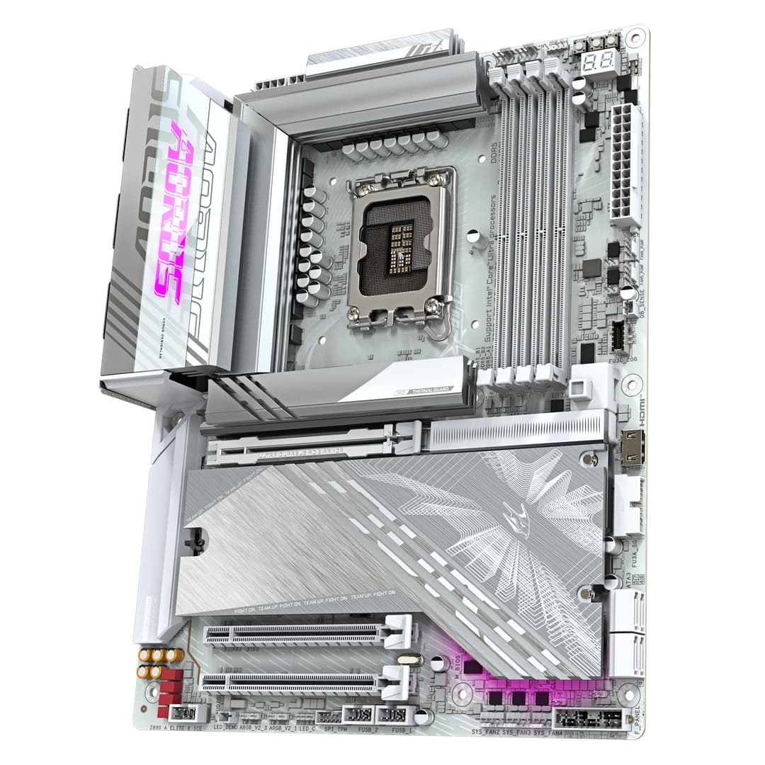 GIGABYTE Z890 AORUS ELITE X ICE Motherboard - Supports Intel Core Ultra (Series 2) CPUs, 16+1+2 phases VRM, up to 9500MHz DDR5 (OC), 1xPCIe 5.0 + 4xPCIe 4.0, Wi-Fi 7, 2.5GbE LAN, Thunderbolt 4 - Image 4