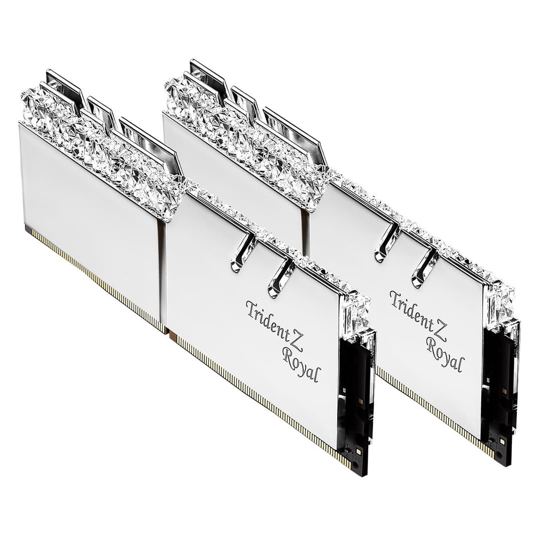 32GB G.Skill DDR4 Trident Z Royal Silver 3200Mhz PC4-25600 CL16 1.35V Dual Channel Kit (2x16GB) - Image 1