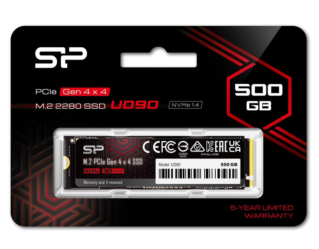 500GB Silicon Power UD90 SSD PCIe Gen 4x4 NVMe 1.4 M.2 2280 Solid State Disk - Image 2