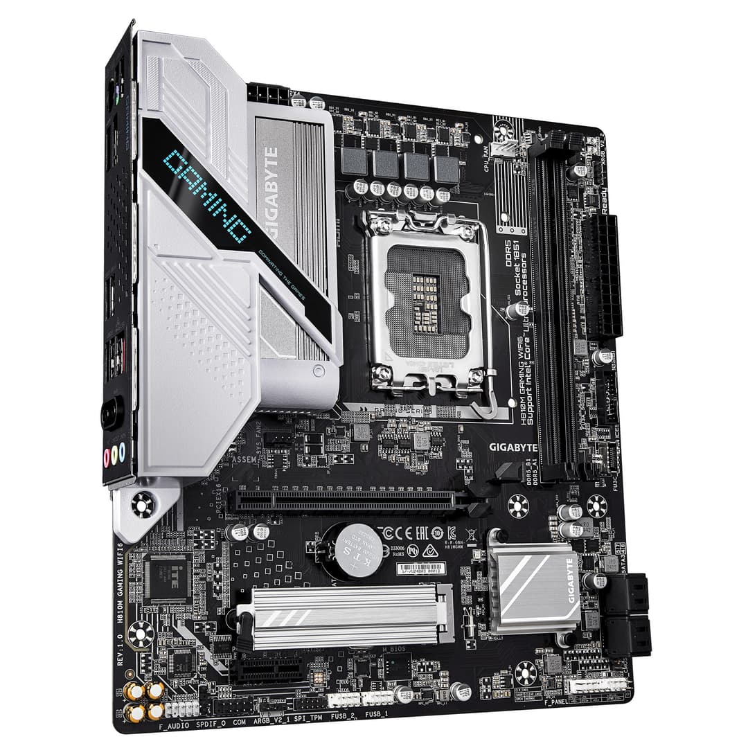 GIGABYTE H810M GAMING WIFI6 Motherboard - Intel Core Ultra (Series 2) CPUs, 4+1+2 Phases VRM, up to 6400MHz DDR5, 1xPCIe 4.0 M.2, 2.5GbE LAN, WIFI 6, USB 3.2 Gen 1 - Image 3