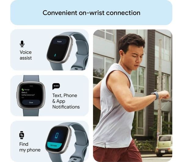 Fitbit Versa 4 Smartwatch Waterfall Blue - Image 5