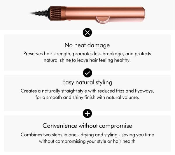 Dyson Airstrait Hair Straightener Amber Silk & Pink Champagne - Image 7