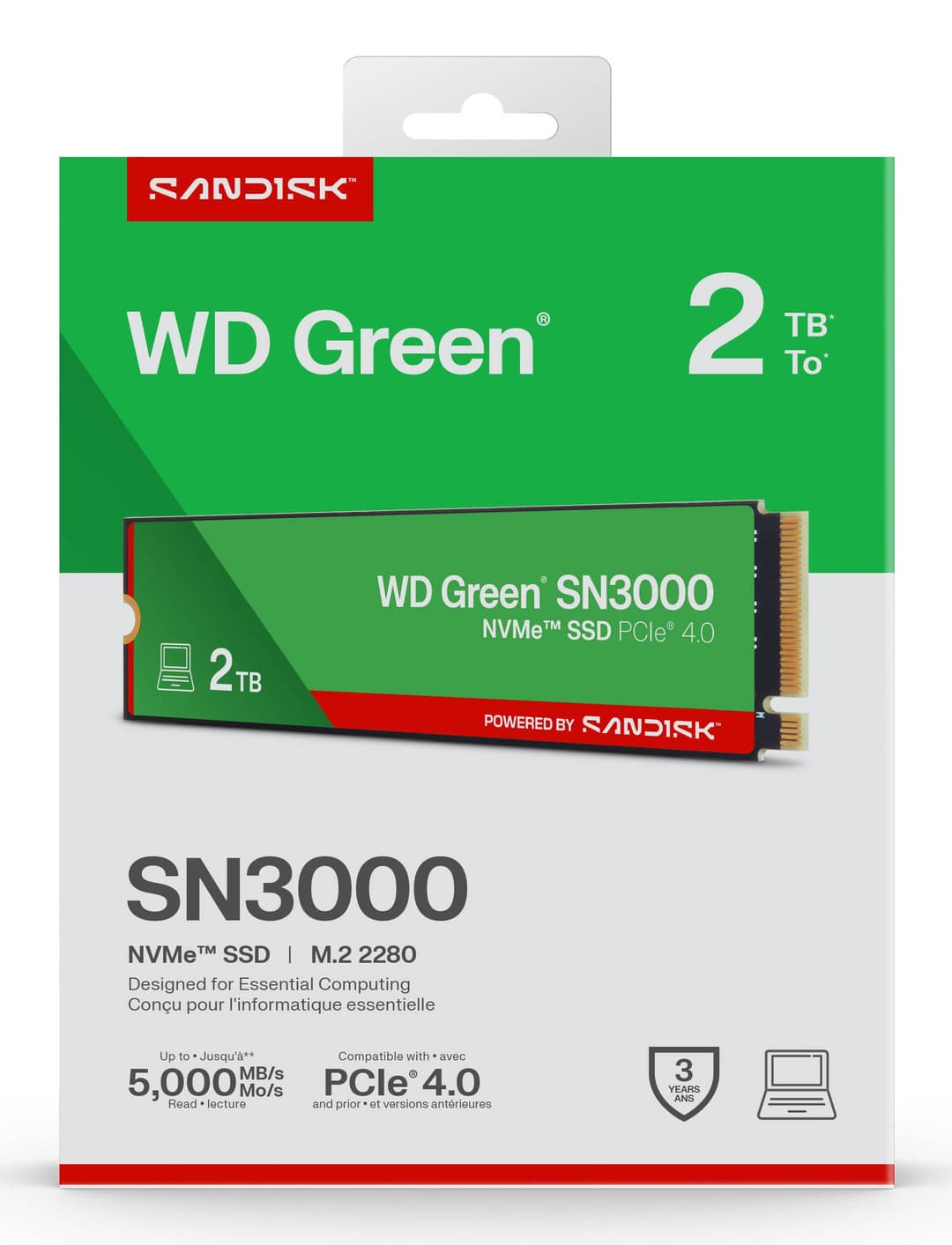 Western Digital Green WD ™ SN3000 NVMe™ SSD POWERED BY SANDISK 2 TB - Image 4