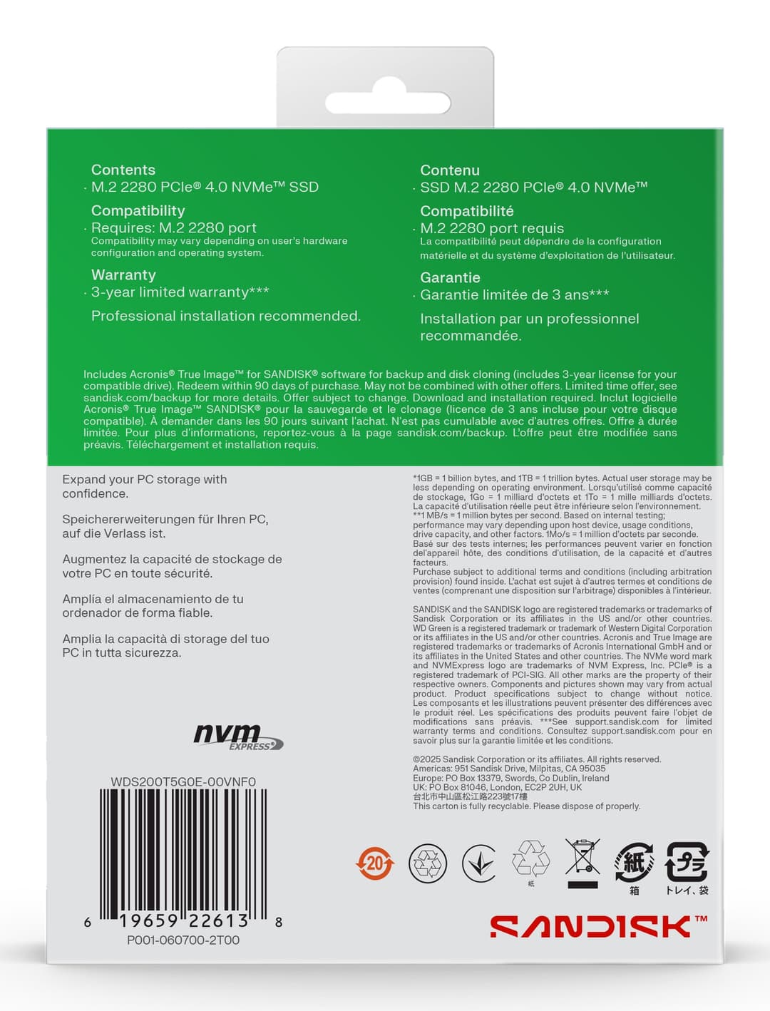 Western Digital Green WD ™ SN3000 NVMe™ SSD POWERED BY SANDISK 2 TB - Image 7