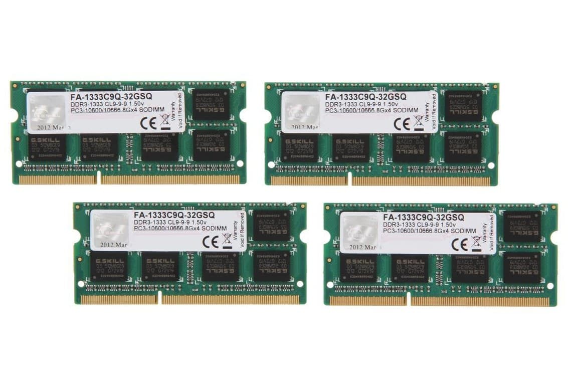 32GB G.Skill DDR3 1333MHz PC3 10600 (4x 8GB) for Apple Memory Upgrade