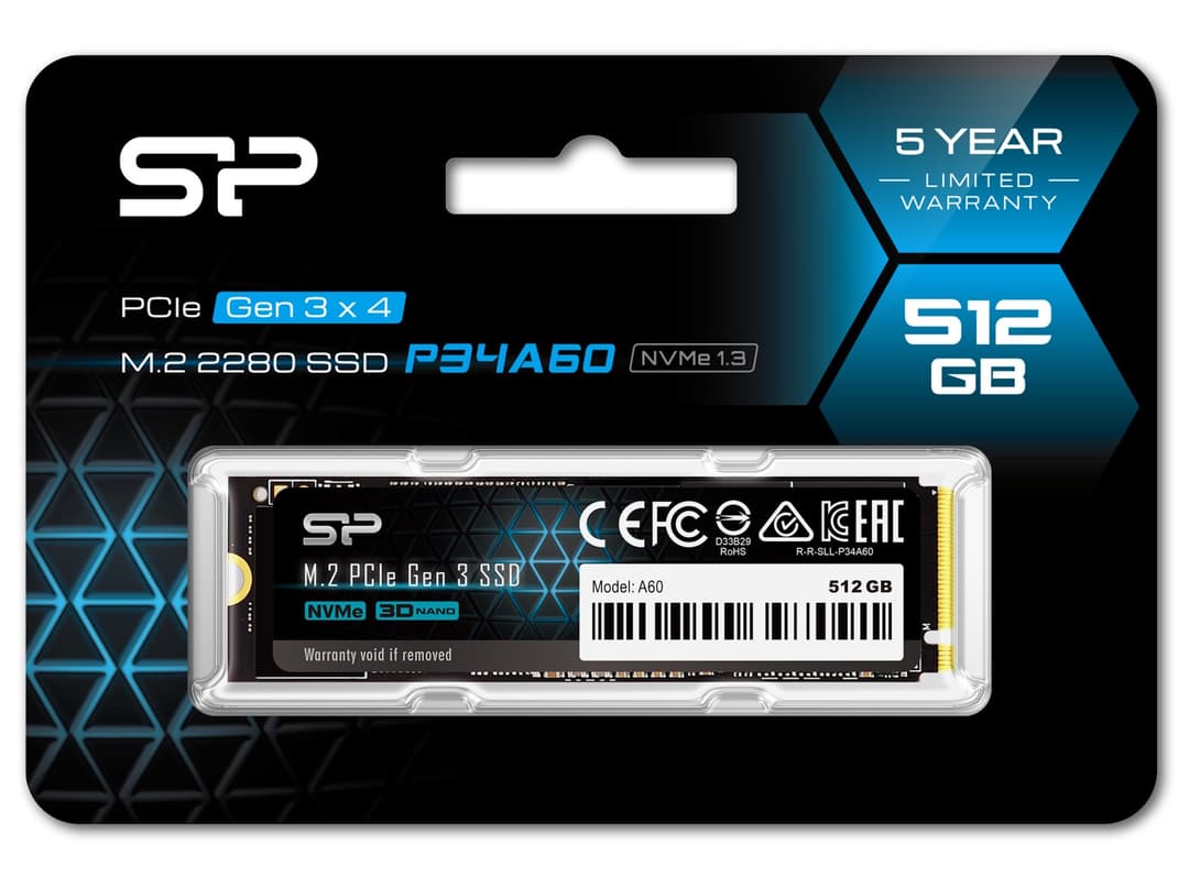 512GB Silicon Power P34A60 NVMe M.2 PCIe Gen3x4 2280 SSD Solid State Drive - Image 2