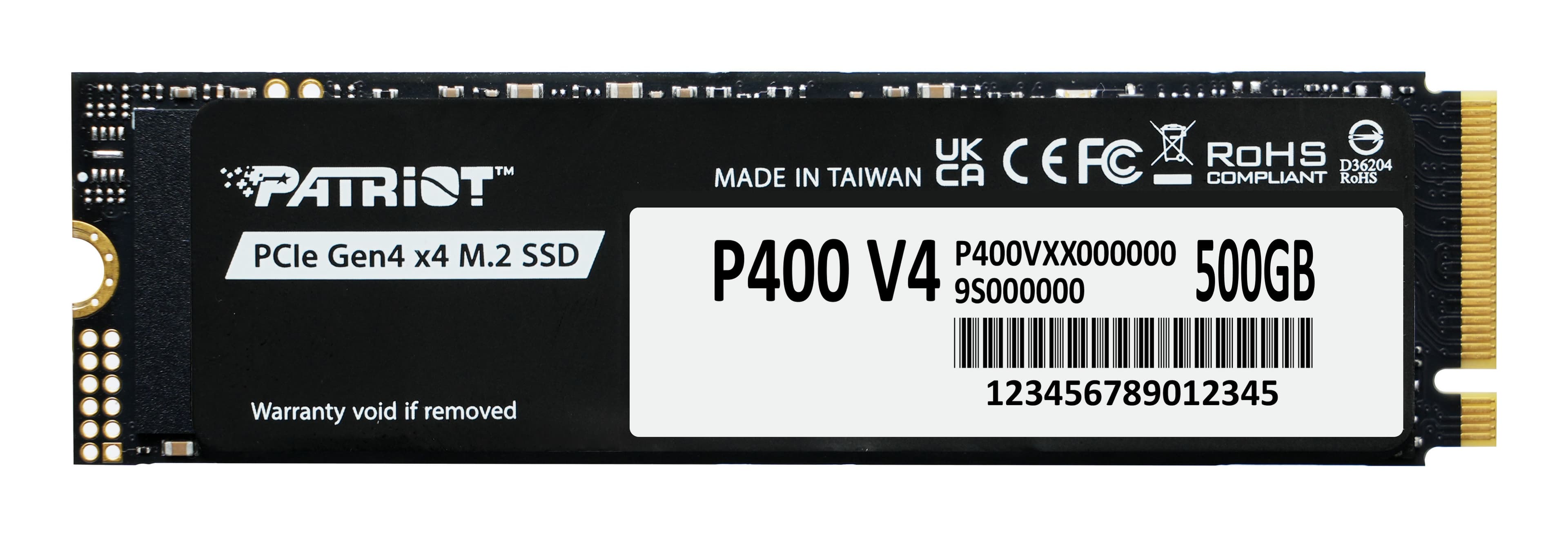 Patriot Memory P400 V4 500 GB M.2 PCI Express 4.0 NVMe