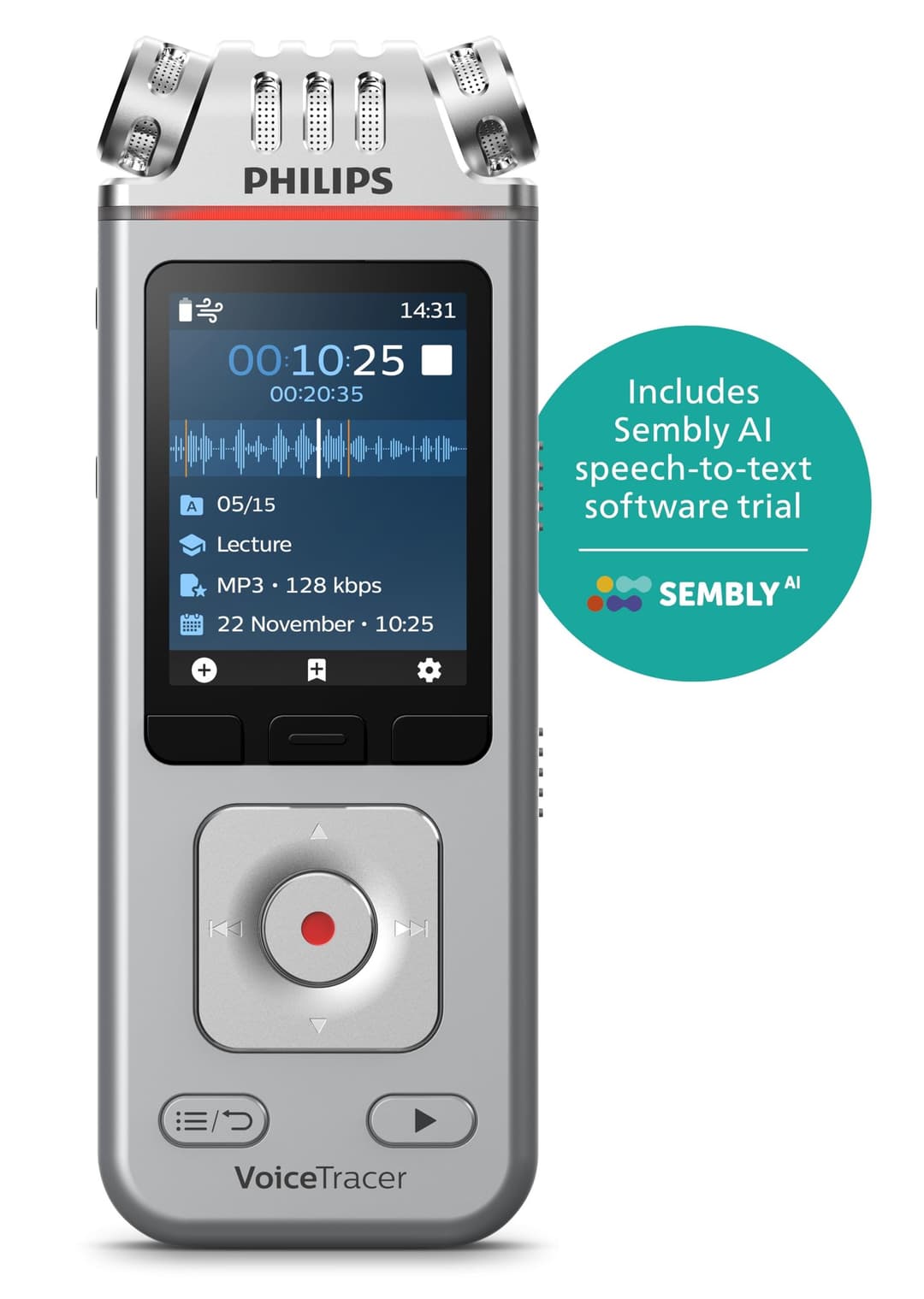 Philips DVT4115 Audio Recorder - Grey - Image 4