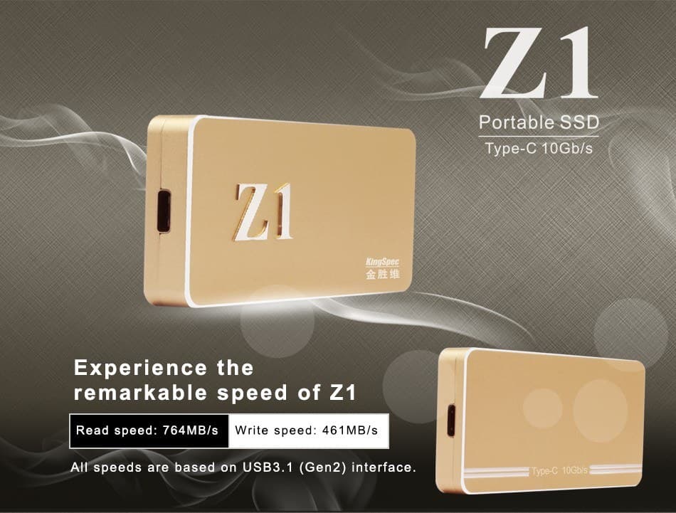 512GB KingSpec Z1 USB3.1 Type-C External SSD - Image 3