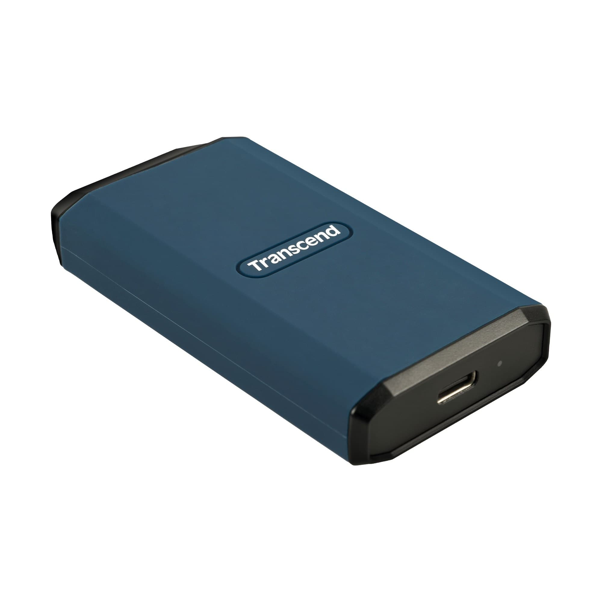 4TB Transcend ESD410C Portable SSD USB Type-A/Type-C Rugged Water-Resistant Dark Blue