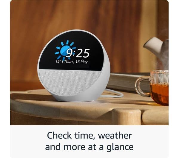 Amazon Echo Spot Smart Alarm Clock Glacier White - Image 3