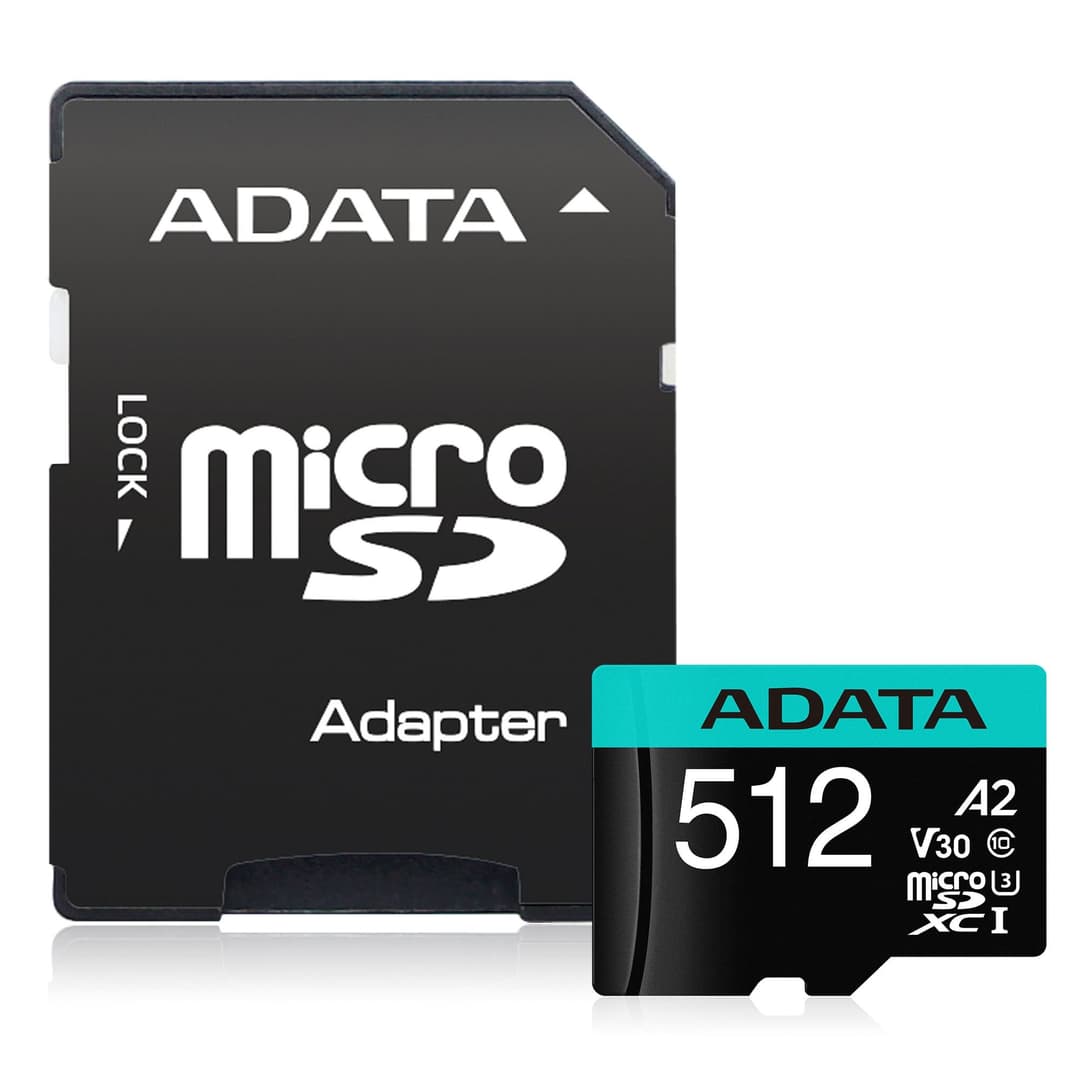 512GB AData Premier Pro microSDXC CL10 UHS-I U3 V30 A2 Memory Card with SD Adapter - Image 3