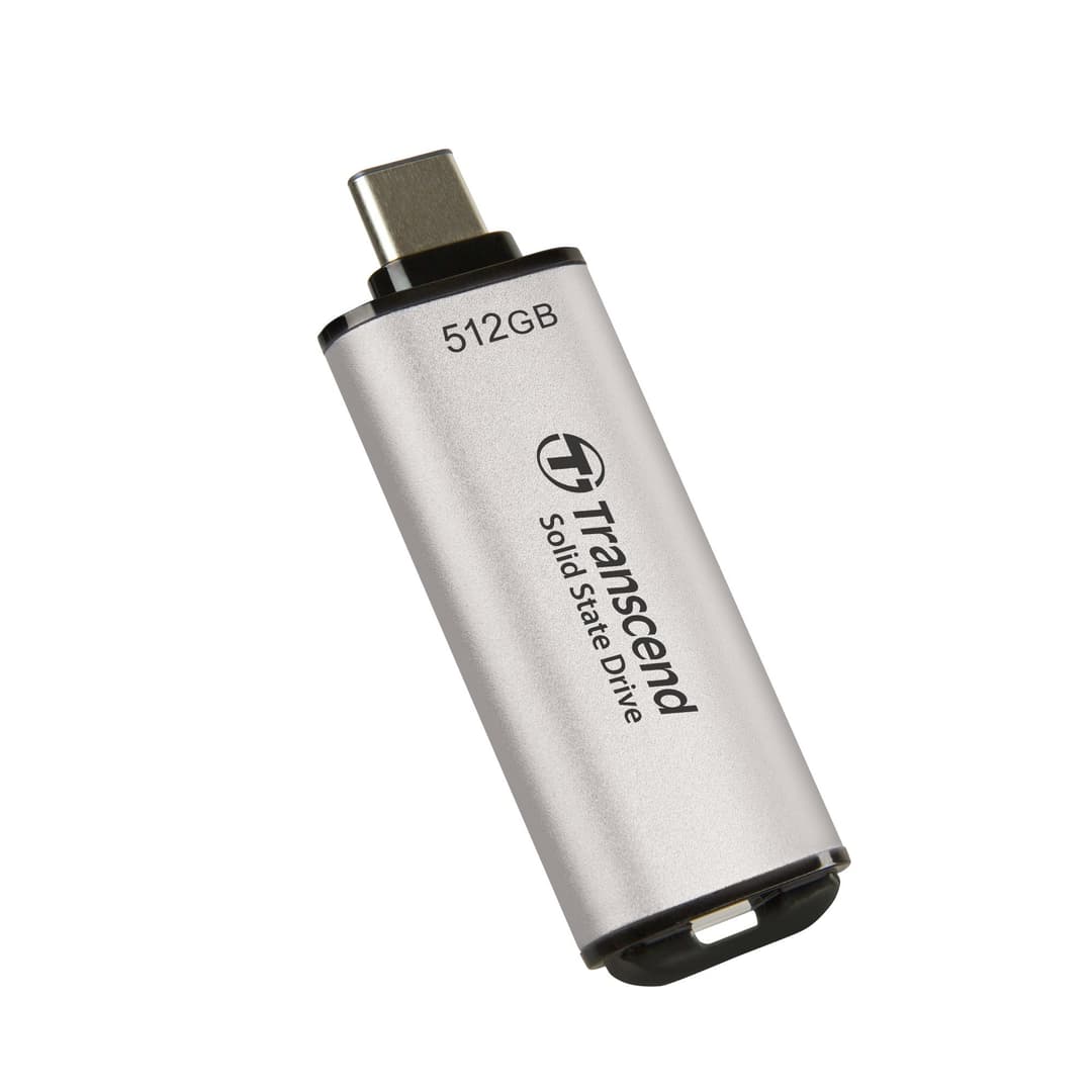 512GB Transcend ESD300 Portable SSD USB Type-C Silver - Image 2
