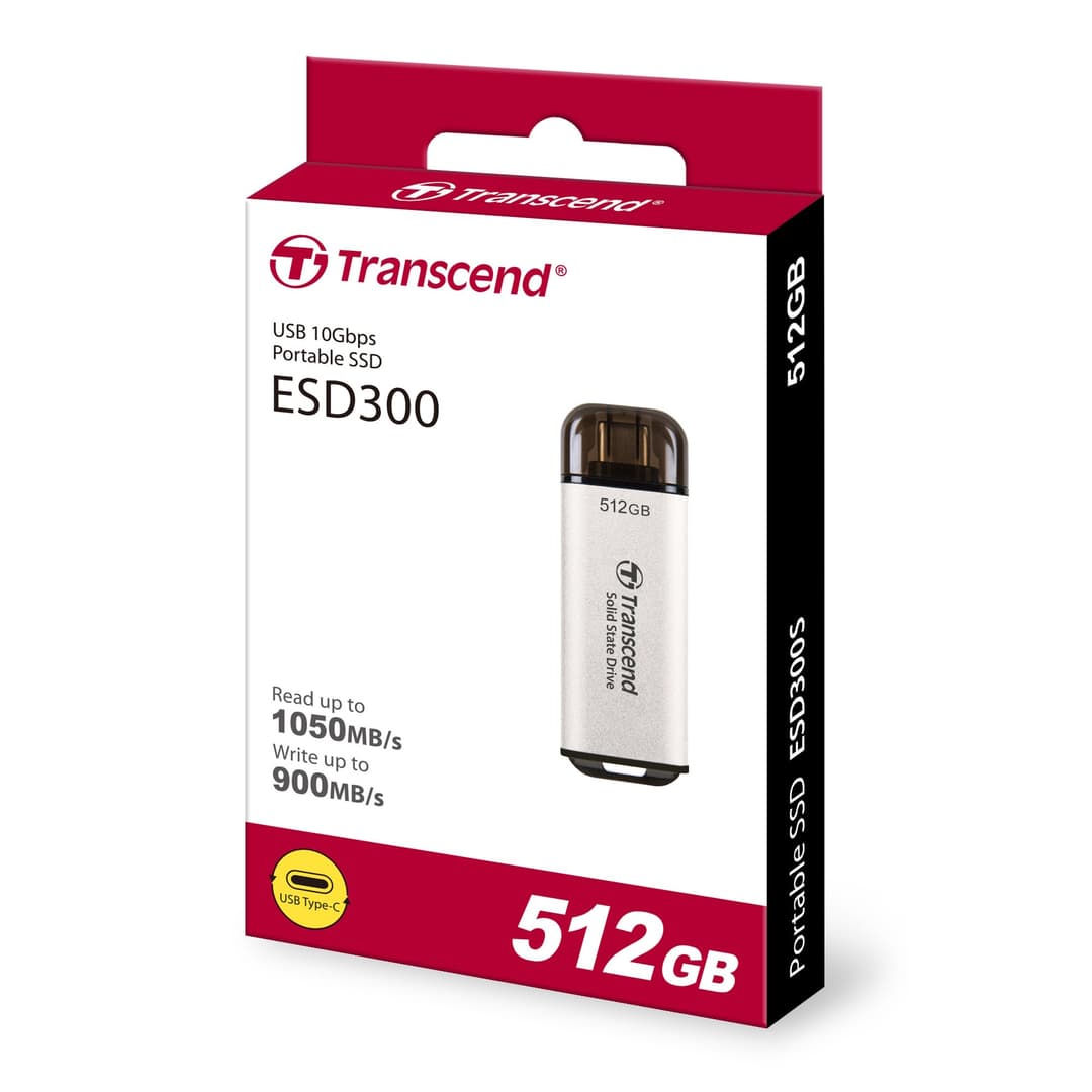 512GB Transcend ESD300 Portable SSD USB Type-C Silver - Image 5