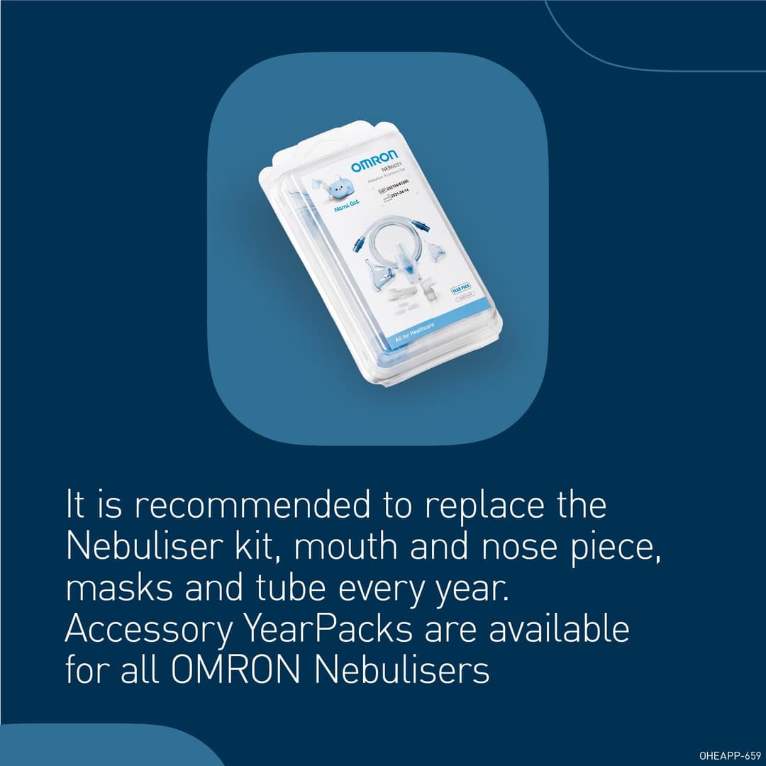 Omron Nami Cat NE-C303K-KDUK Compressor Nebuliser - Light Blue - Image 7