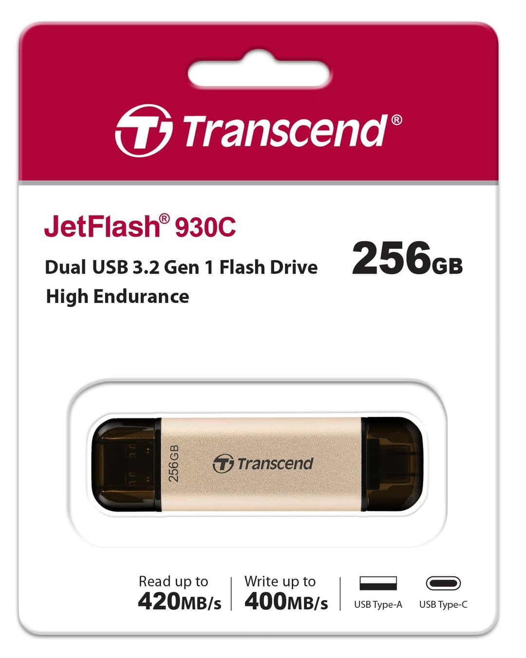 256GB Transcend JetFlash 930C 2-In-1 USB3.2 Flash Drive - Image 6