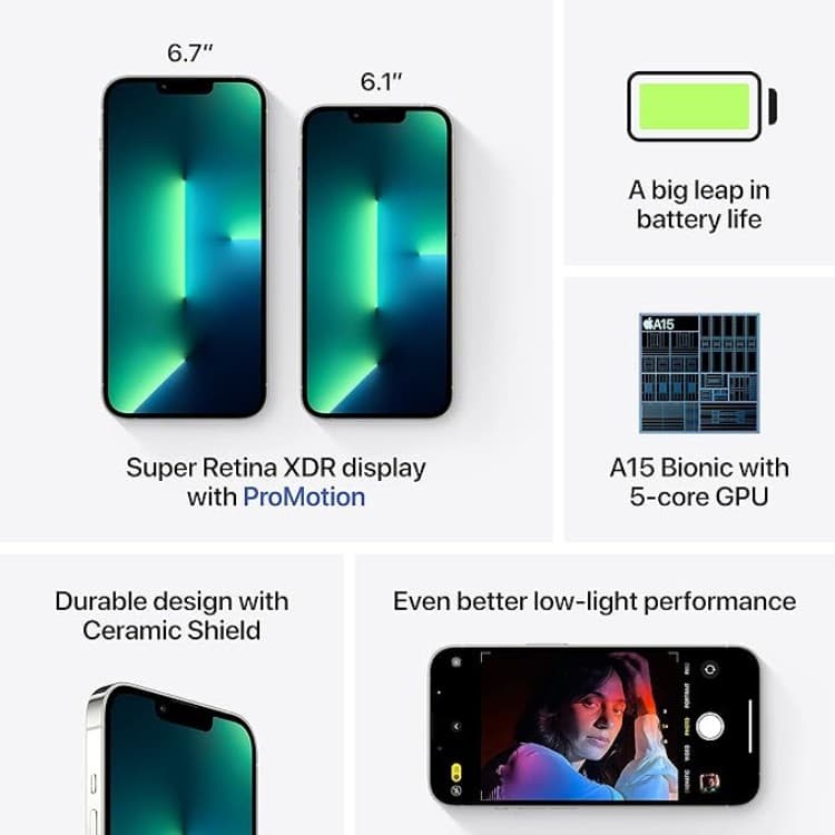 Apple iPhone 13 Pro, 128GB, Silver - Image 3