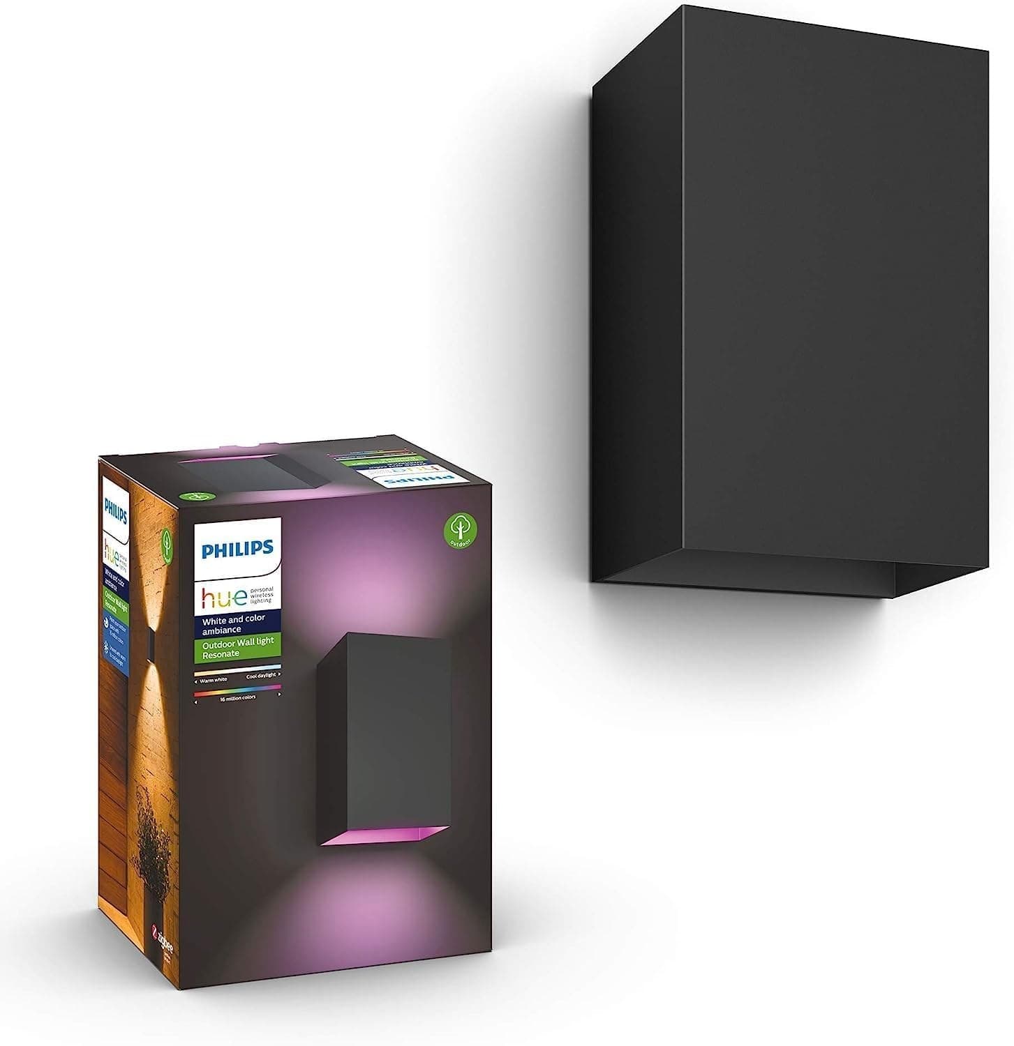 Philips Hue Resonate White and Colour Ambiance LED Smart Outdoor Wall Light - Black