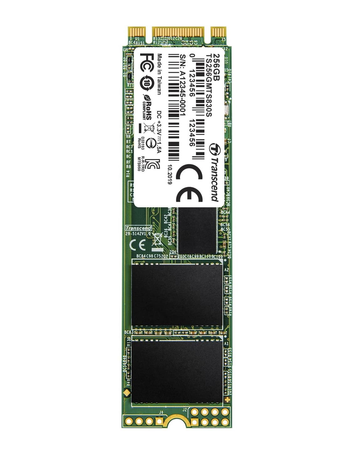 256GB Transcend M.2 2280 80mm SATA III 6Gbps 830S Solid State Drive - Image 1