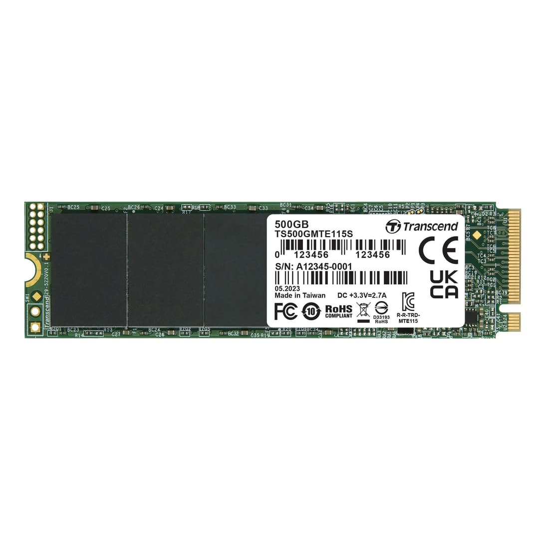 500GB Transcend PCIe SSD 115S NVMe M.2 2280 PCIe Gen3 x4 SSD - Image 2