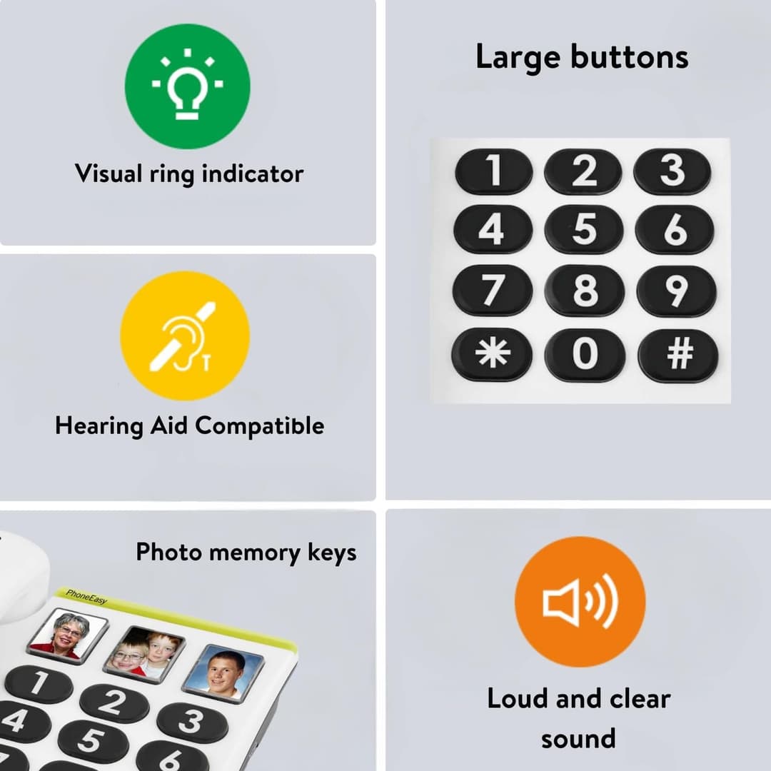 Doro PhoneEasy 331ph Big Button Corded Landline - Black - Image 3