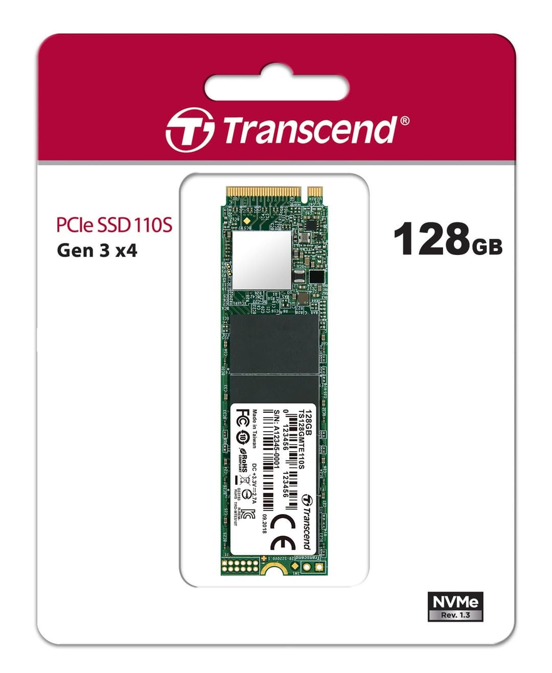 128GB Transcend 110S M.2 2280, NVMe PCIe Gen3x4 SSD - Image 4