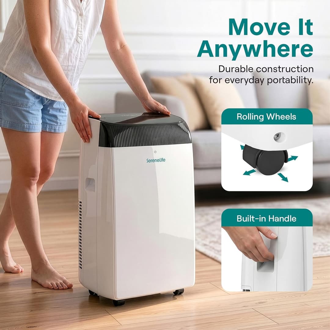 SereneLife Portable Air Conditioner 12000 BTU Air Conditioning Unit with Heat, 4 in 1 Portable AC with Dehumidifier, Follow Me Function, Window Kit & Remote Control - Image 5