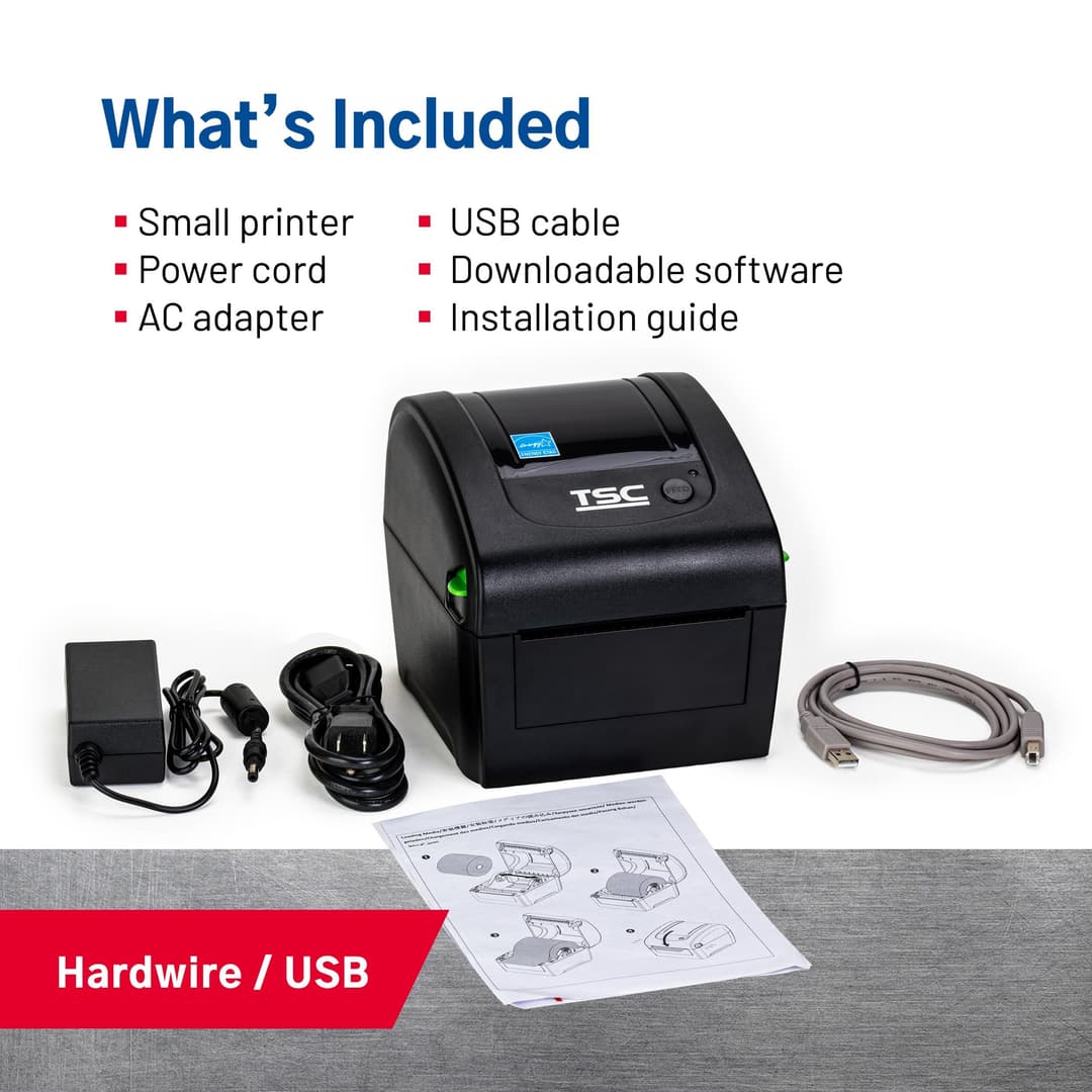 TSC DA210 Desktop Direct Thermal Label Printer - Black - Image 4