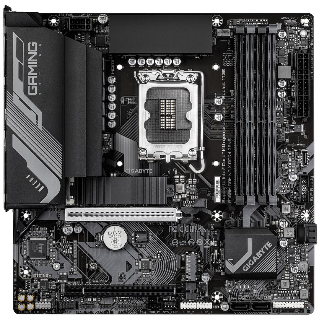 GIGABYTE B760M GAMING X DDR4 GEN5 Motherboard - Supports 14th Gen. Intel Core CPUs, 8+1+1 phases VRM, up to 3200MHz DDR4, 2xPCIe 4.0 M.2, 2.5 GbE LAN, USB 3.2 Gen 1 - Image 2