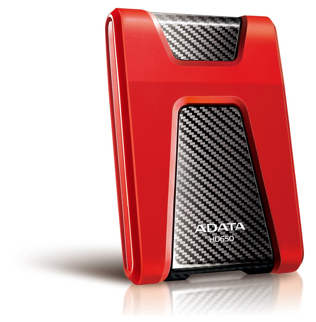 2TB AData Red/Black HD650 DashDrive USB3.1 Portable Hard Drive - Image 1