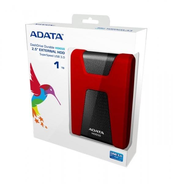 2TB AData Red/Black HD650 DashDrive USB3.1 Portable Hard Drive - Image 4