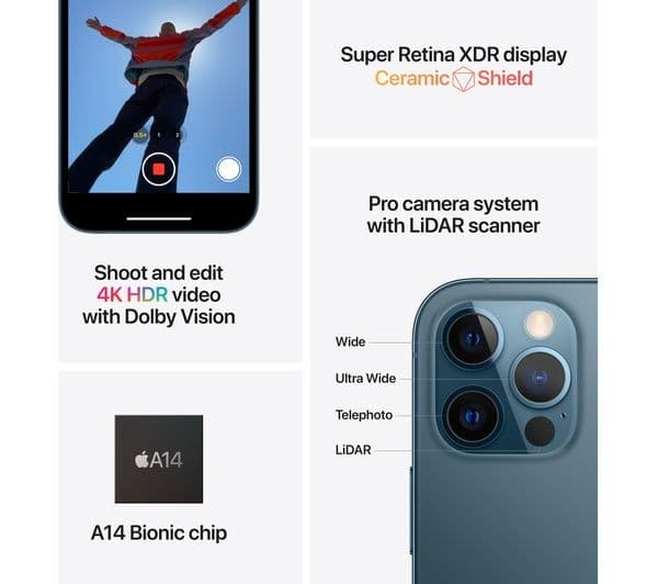 Apple iPhone 12 Pro - 128 GB, Silver - Image 3